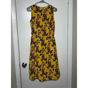 A New Day, Yellow Floral Sleeveless Dress Size S